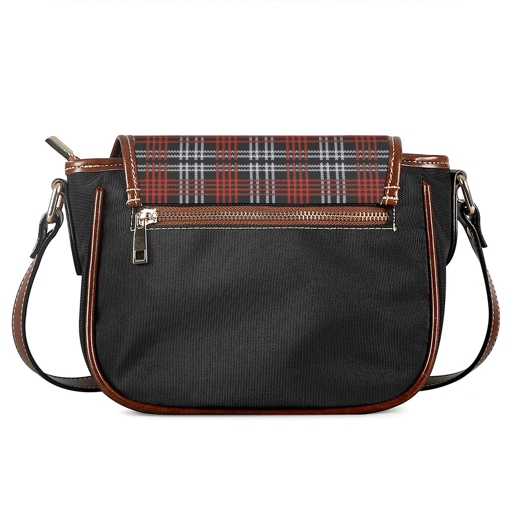 Tartan Knitted Pattern Print Saddle Bag