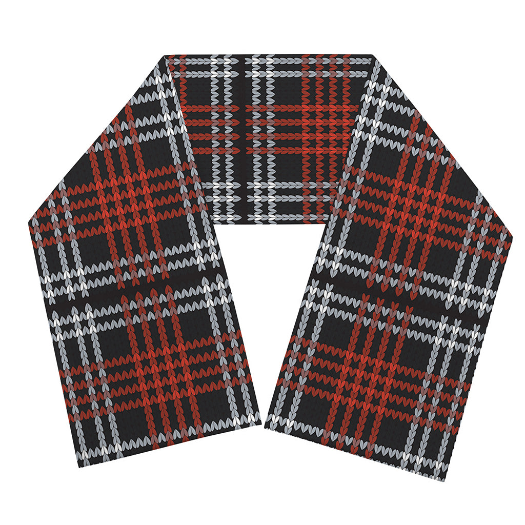 Tartan Knitted Pattern Print Scarf