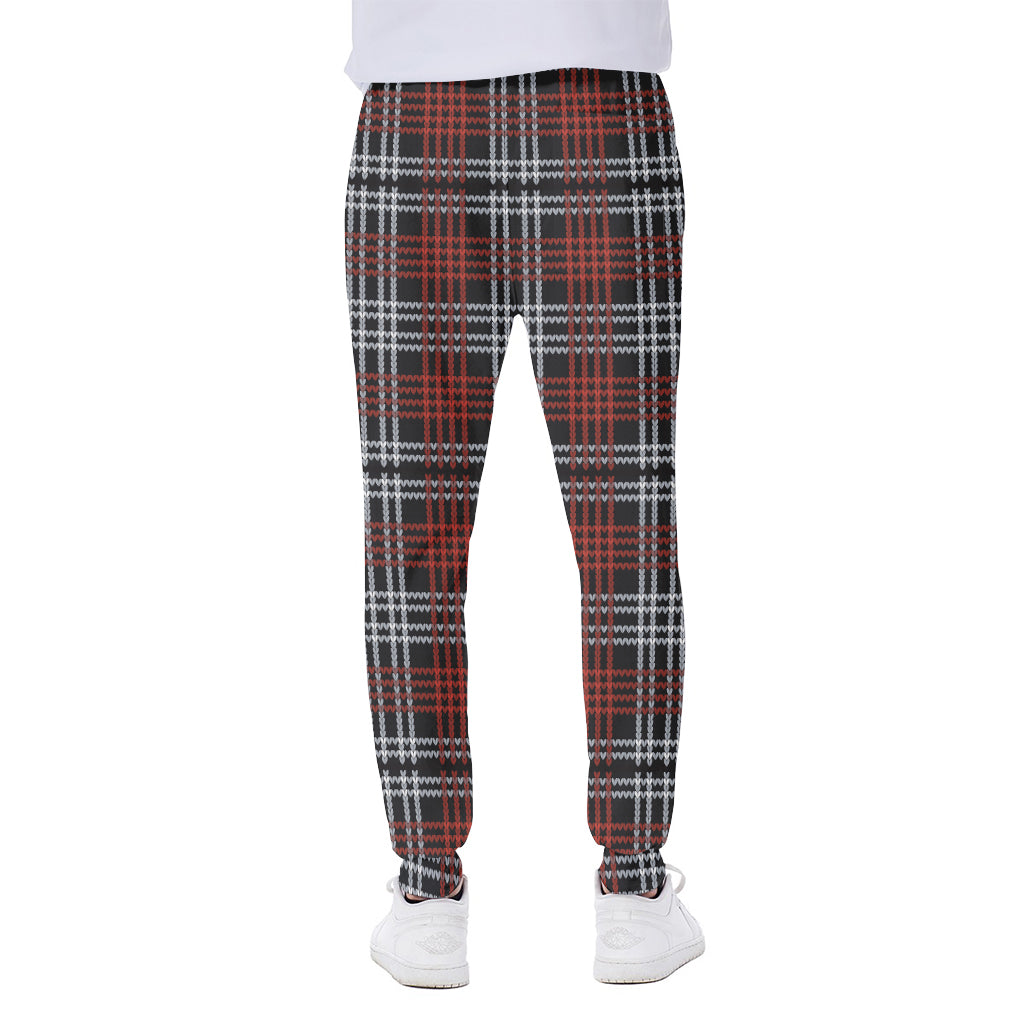 Tartan Knitted Pattern Print Scuba Joggers