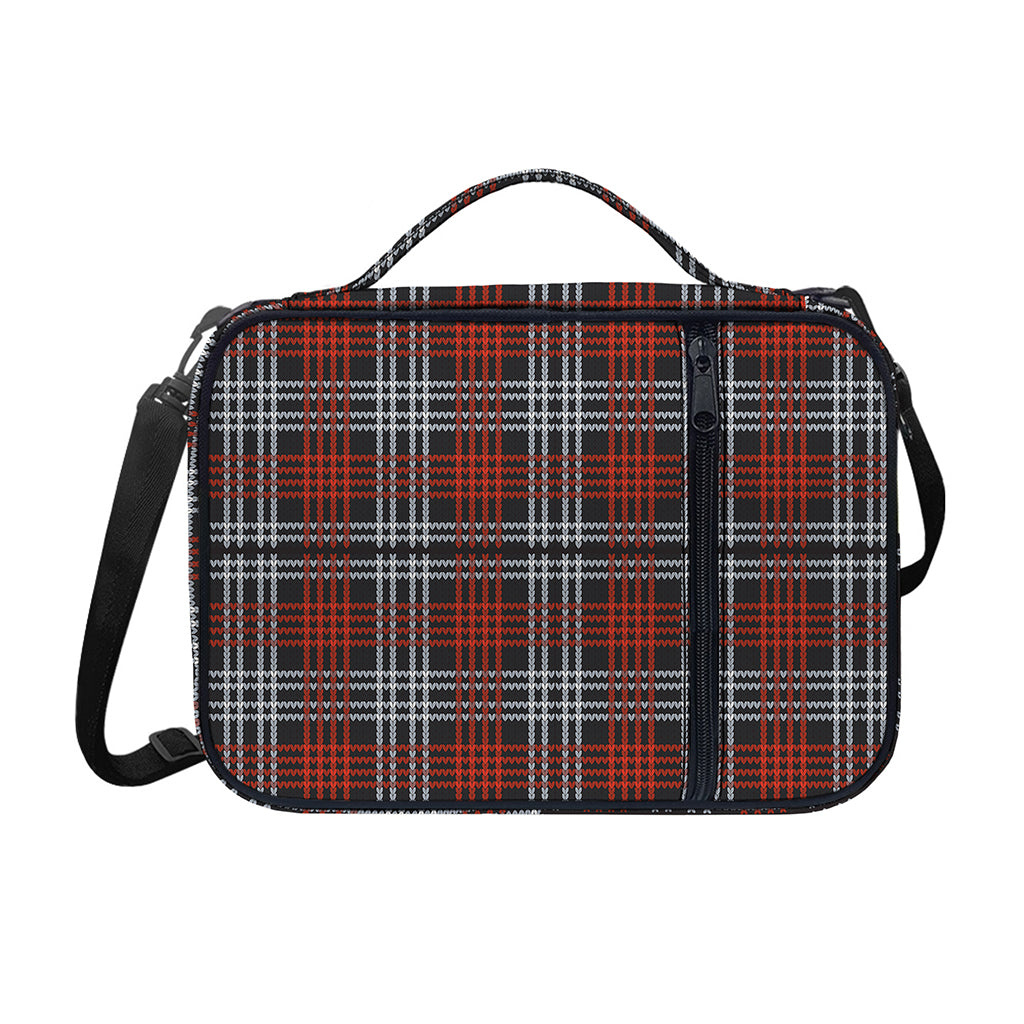 Tartan Knitted Pattern Print Shoulder Strap Bible Bag