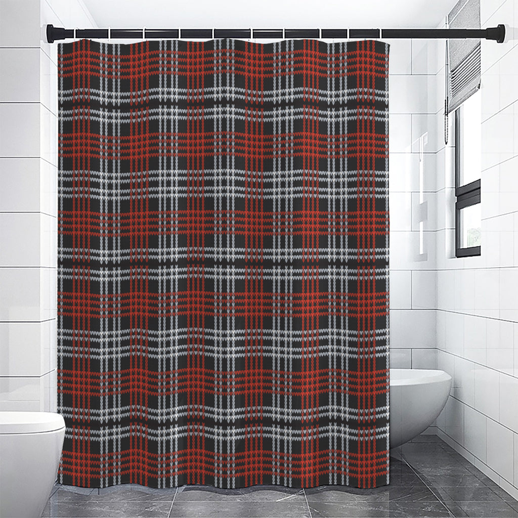 Tartan Knitted Pattern Print Shower Curtain