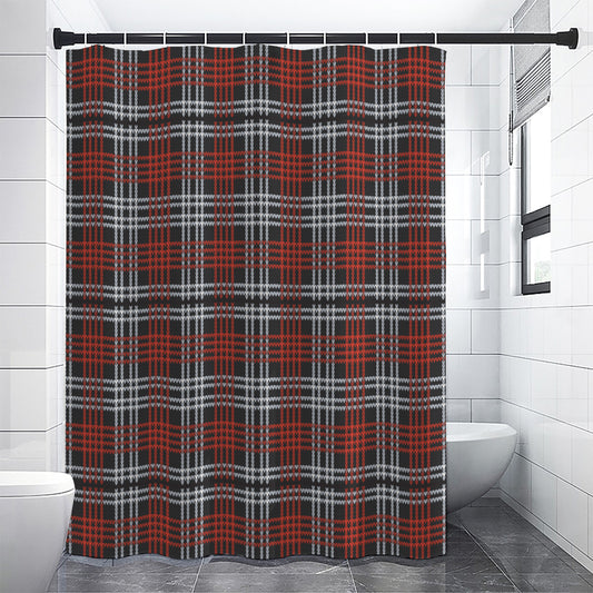 Tartan Knitted Pattern Print Shower Curtain