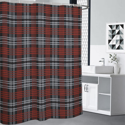 Tartan Knitted Pattern Print Shower Curtain