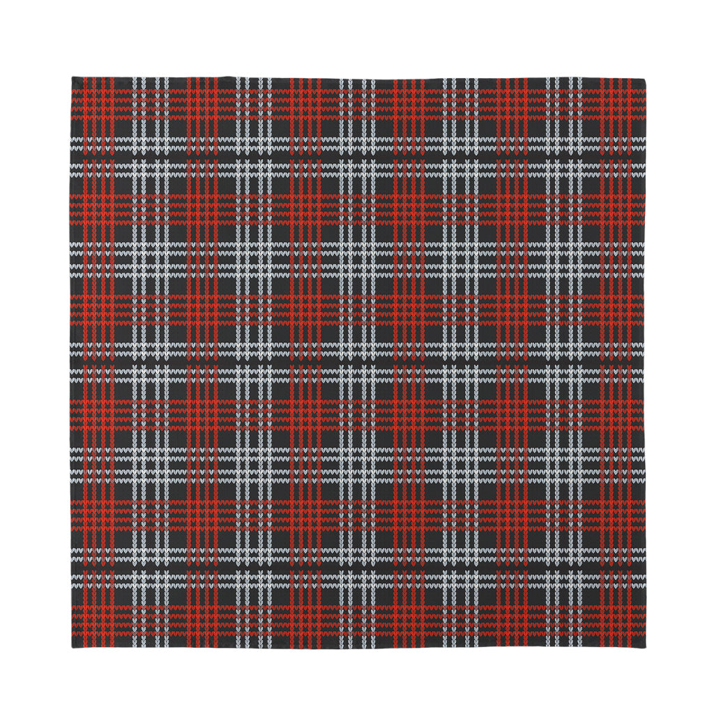 Tartan Knitted Pattern Print Silk Bandana