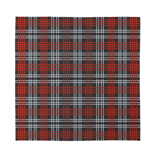 Tartan Knitted Pattern Print Silk Bandana