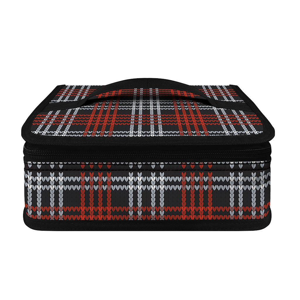 Tartan Knitted Pattern Print Small Lunch Bag