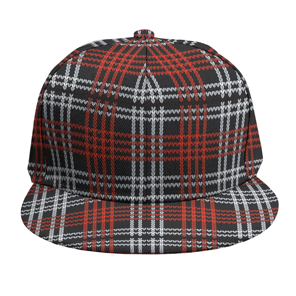 Tartan Knitted Pattern Print Snapback Cap
