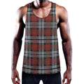 Tartan Knitted Pattern Print Men's Workout Tank Top