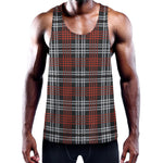 Tartan Knitted Pattern Print Training Tank Top