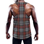 Tartan Knitted Pattern Print Training Tank Top