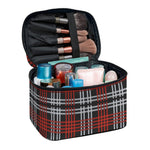 Tartan Knitted Pattern Print Travel Makeup Bag