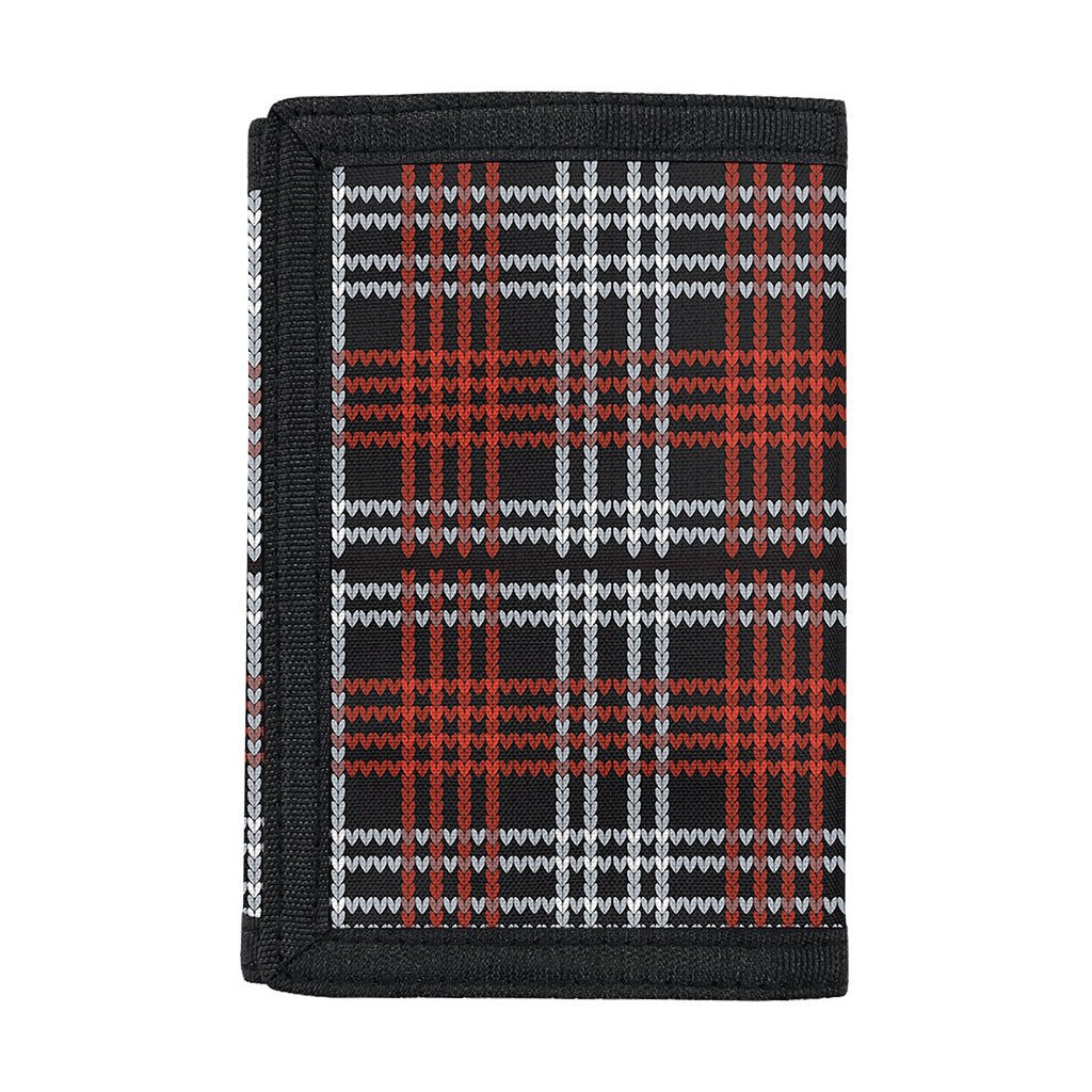 Tartan Knitted Pattern Print Trifold Wallet