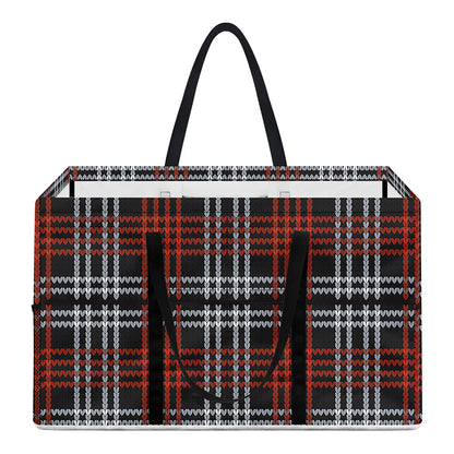 Tartan Knitted Pattern Print Utility Tote Bag