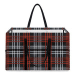 Tartan Knitted Pattern Print Utility Tote Bag