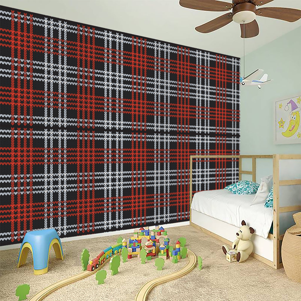 Tartan Knitted Pattern Print Wall Sticker