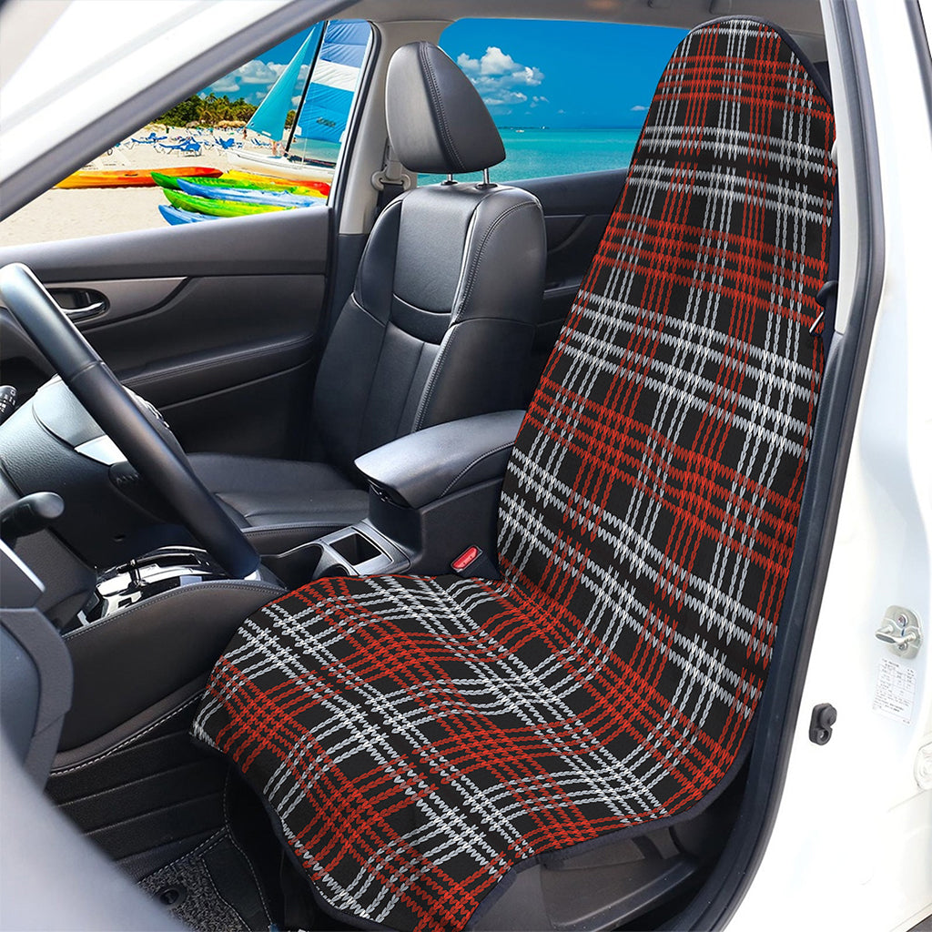 Tartan Knitted Pattern Print Waterproof Car Seat Cover