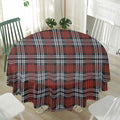 Tartan Knitted Pattern Print Waterproof Round Tablecloth