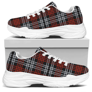 Tartan Knitted Pattern Print White Chunky Shoes