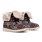 Tartan Knitted Pattern Print Winter Boots