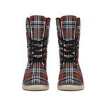 Tartan Knitted Pattern Print Winter Boots