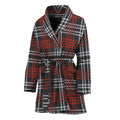 Tartan Knitted Pattern Print Women's Bathrobe