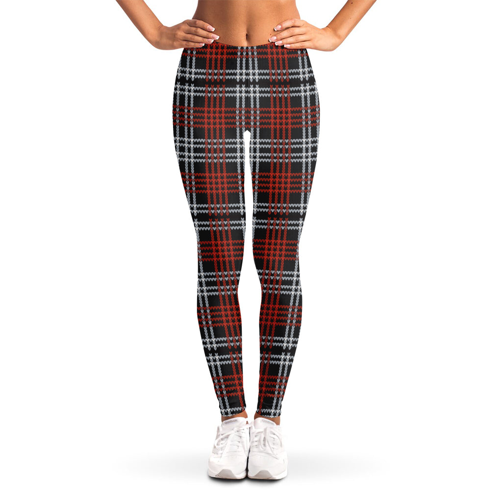 Tartan Knitted Pattern Print Women's Leggings