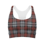 Tartan Knitted Pattern Print Women's Sports Bra