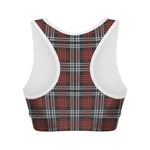 Tartan Knitted Pattern Print Women's Sports Bra