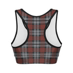 Tartan Knitted Pattern Print Women's Sports Bra