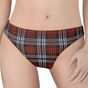 Tartan Knitted Pattern Print Women's Thong