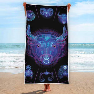 Taurus And Astrological Signs Print Beach Towel