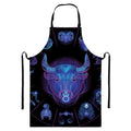 Taurus And Astrological Signs Print Bib Apron With Pocket