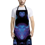 Taurus And Astrological Signs Print Bib Apron With Pocket