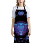 Taurus And Astrological Signs Print Bib Apron With Pocket