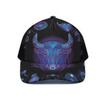 Taurus And Astrological Signs Print Black Mesh Trucker Cap