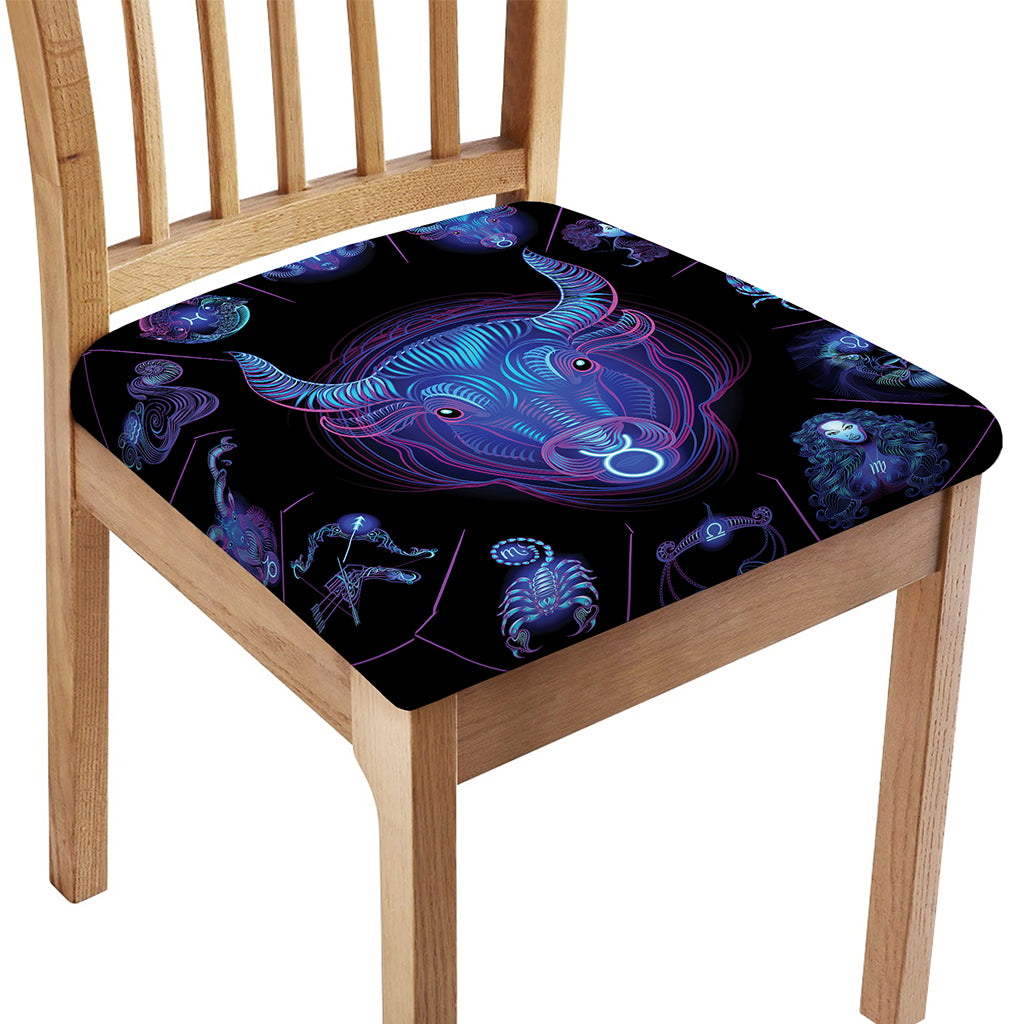 Taurus And Astrological Signs Print Chair Cushion Cover