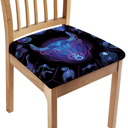 Taurus And Astrological Signs Print Chair Cushion Cover