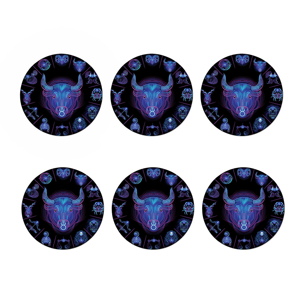 Taurus And Astrological Signs Print Coaster Set