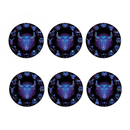 Taurus And Astrological Signs Print Coaster Set