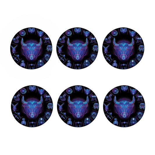 Taurus And Astrological Signs Print Coaster Set