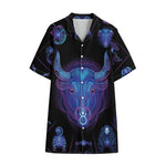 Taurus And Astrological Signs Print Cotton Hawaiian Shirt