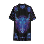 Taurus And Astrological Signs Print Cotton Hawaiian Shirt