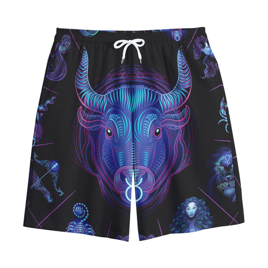 Taurus And Astrological Signs Print Cotton Shorts