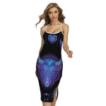Taurus And Astrological Signs Print Cross Back Cami Dress