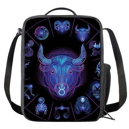 Taurus And Astrological Signs Print Crossbody Lunch Bag