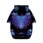 Taurus And Astrological Signs Print Dog Zip Up Hoodie