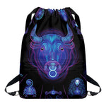 Taurus And Astrological Signs Print Drawstring Backpack