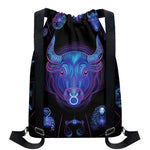 Taurus And Astrological Signs Print Drawstring Backpack