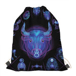 Taurus And Astrological Signs Print Drawstring Bag