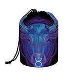 Taurus And Astrological Signs Print Drawstring Makeup Bag